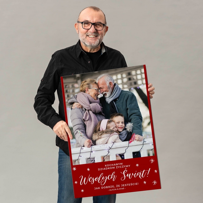 Duża kartka świąteczna PREZENT ŚWIĄTECZNY DLA DZIADKÓW